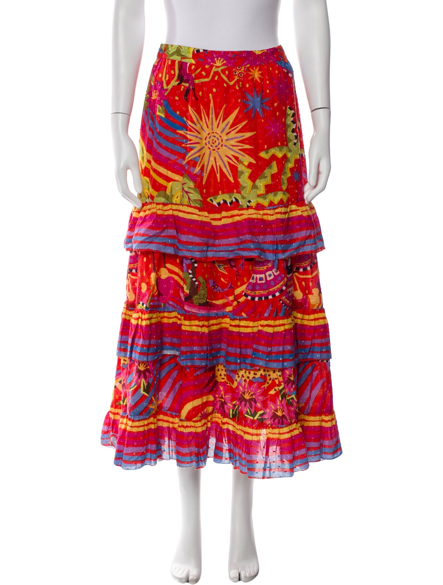 Farm Rio Printed Midi Length Skirt