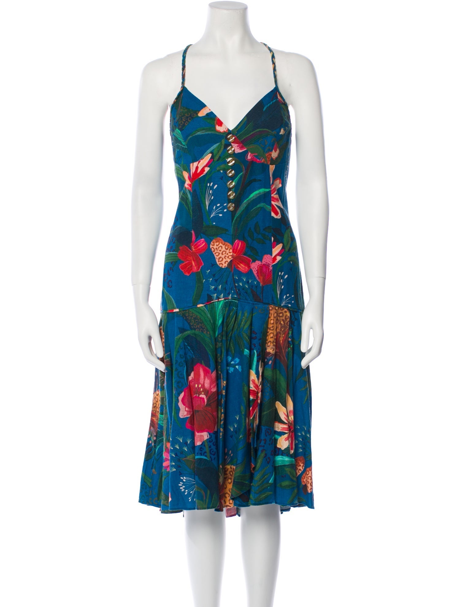 Farm Rio Floral Print Knee-Length Dress