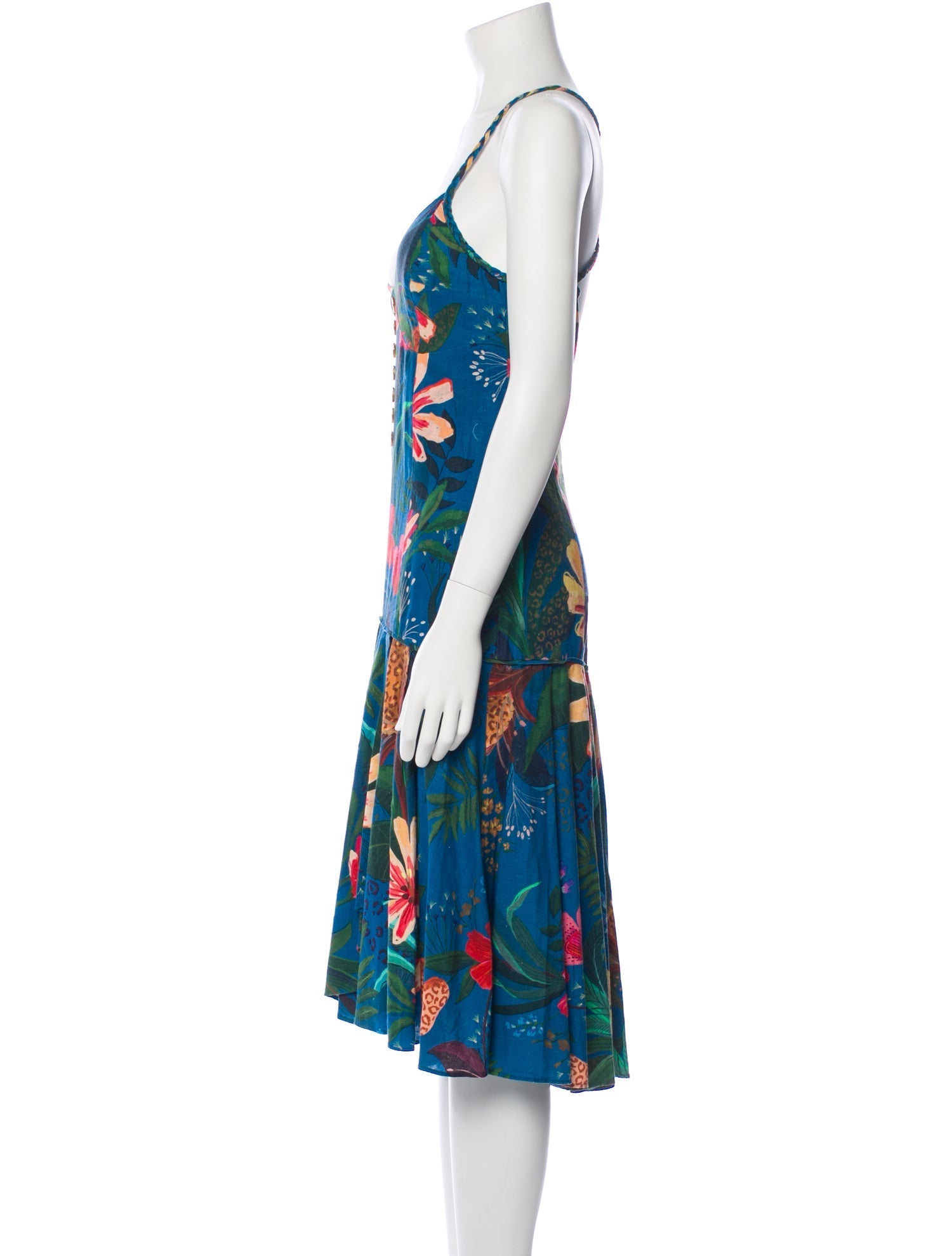 Farm Rio Floral Print Knee-Length Dress