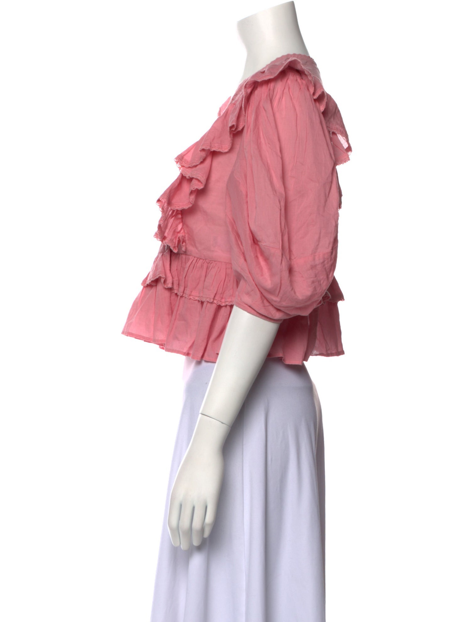 Farm Rio V-Neck Short Sleeve Crop Top