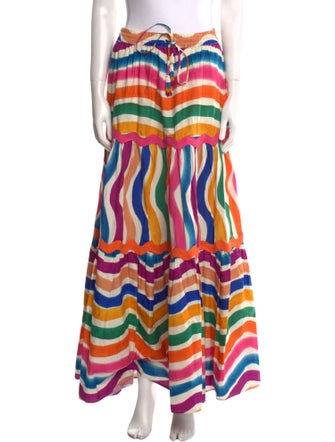 Farm Rio Striped Long Skirt