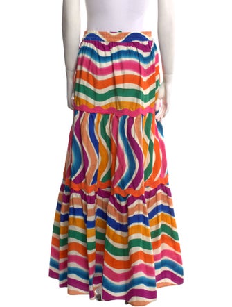 Farm Rio Striped Long Skirt