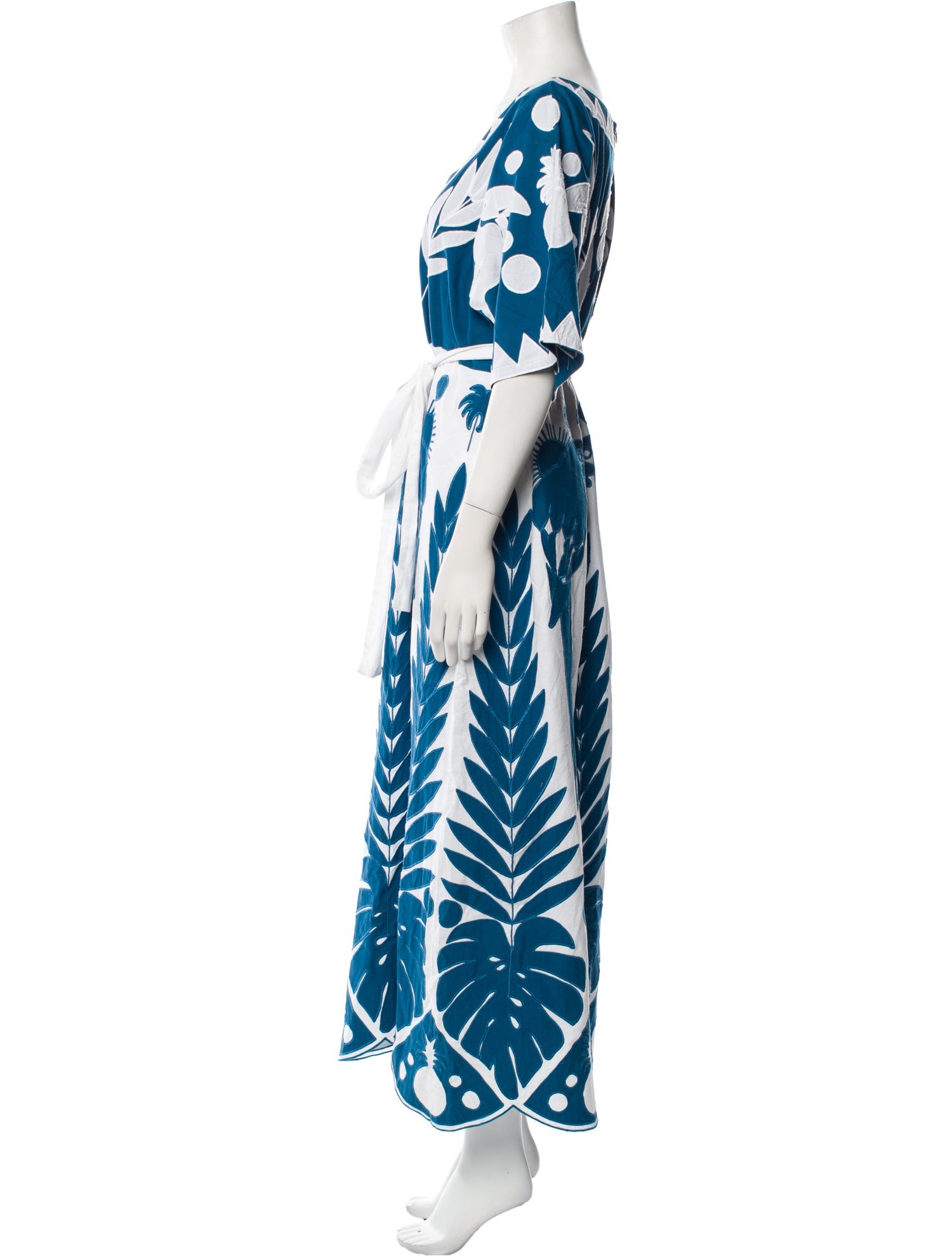 Farm Rio Printed Long Dress - Blue Dresses, Clothing