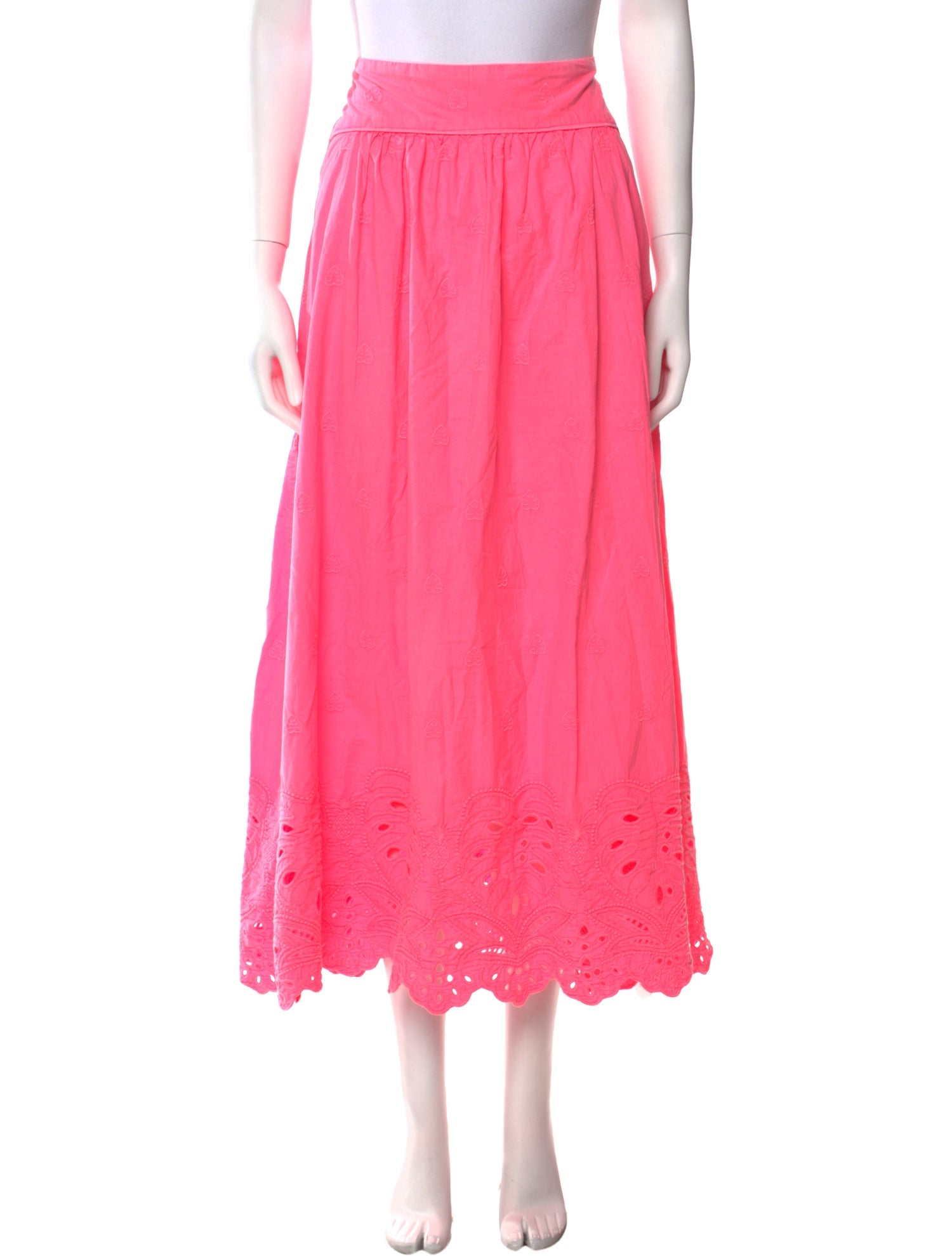 Farm Rio Embroidered Accent Midi Length Skirt