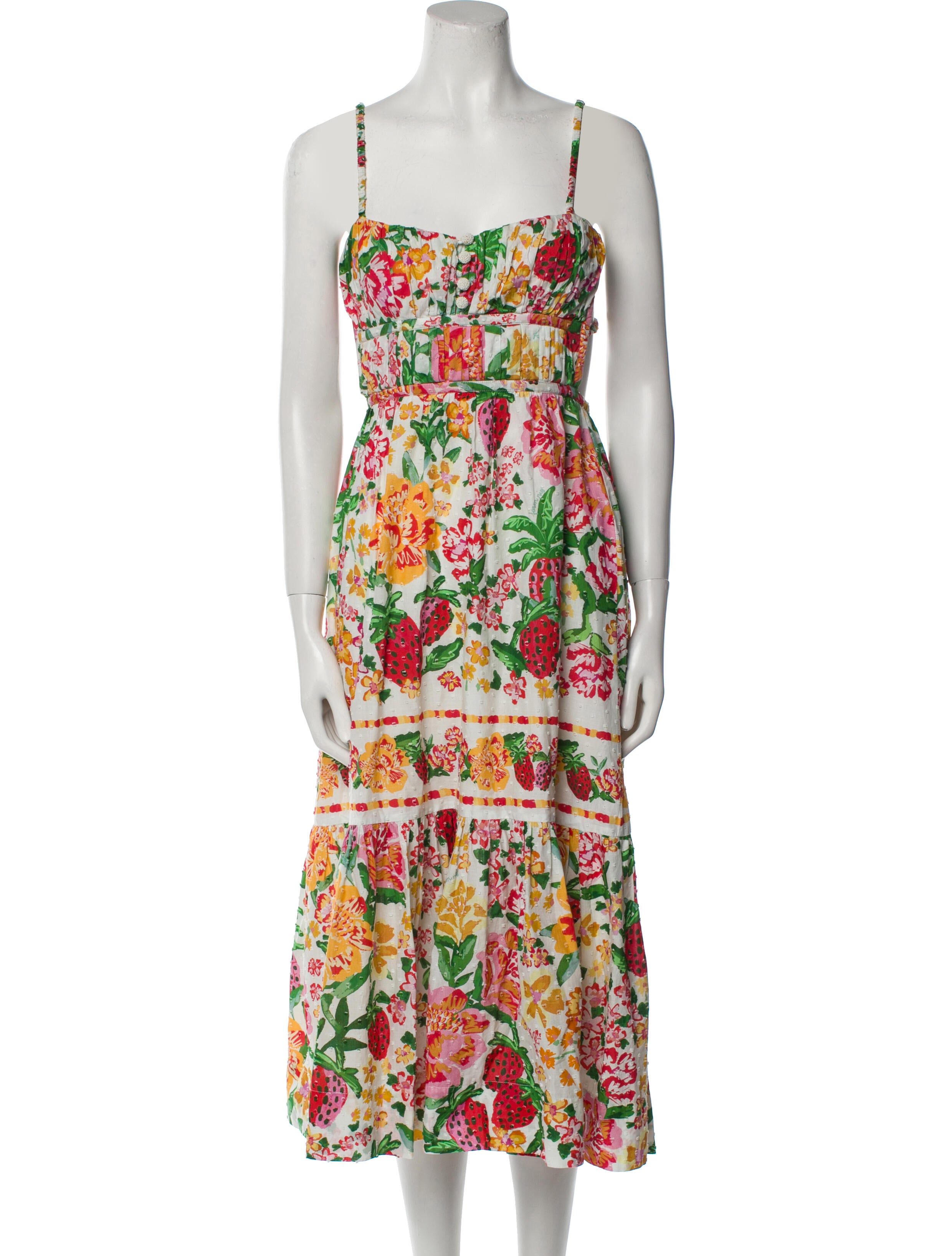 Farm Rio Floral Print Midi Length Dress