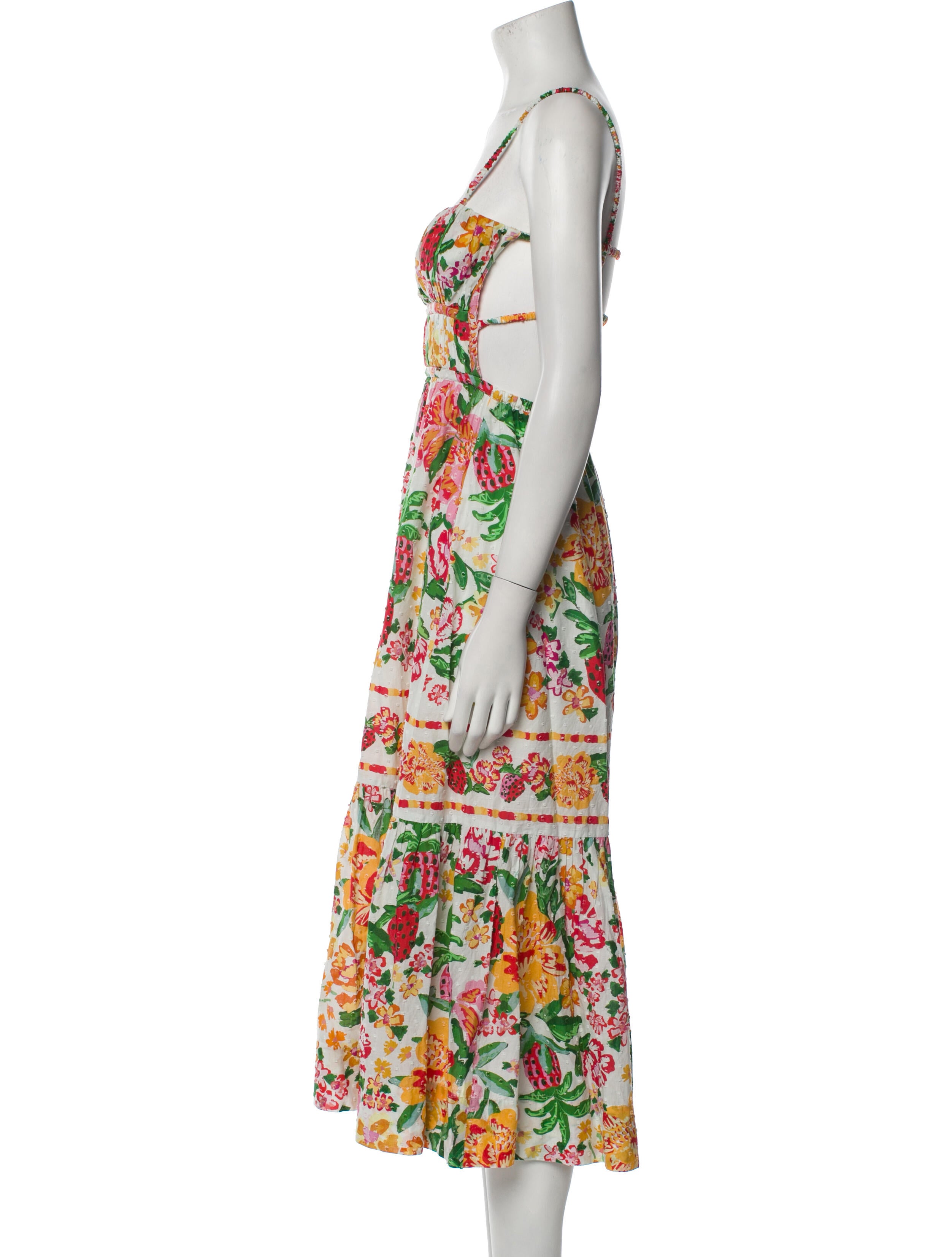 Farm Rio Floral Print Midi Length Dress