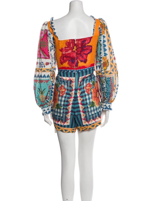 Farm Rio Printed Square Neckline Romper