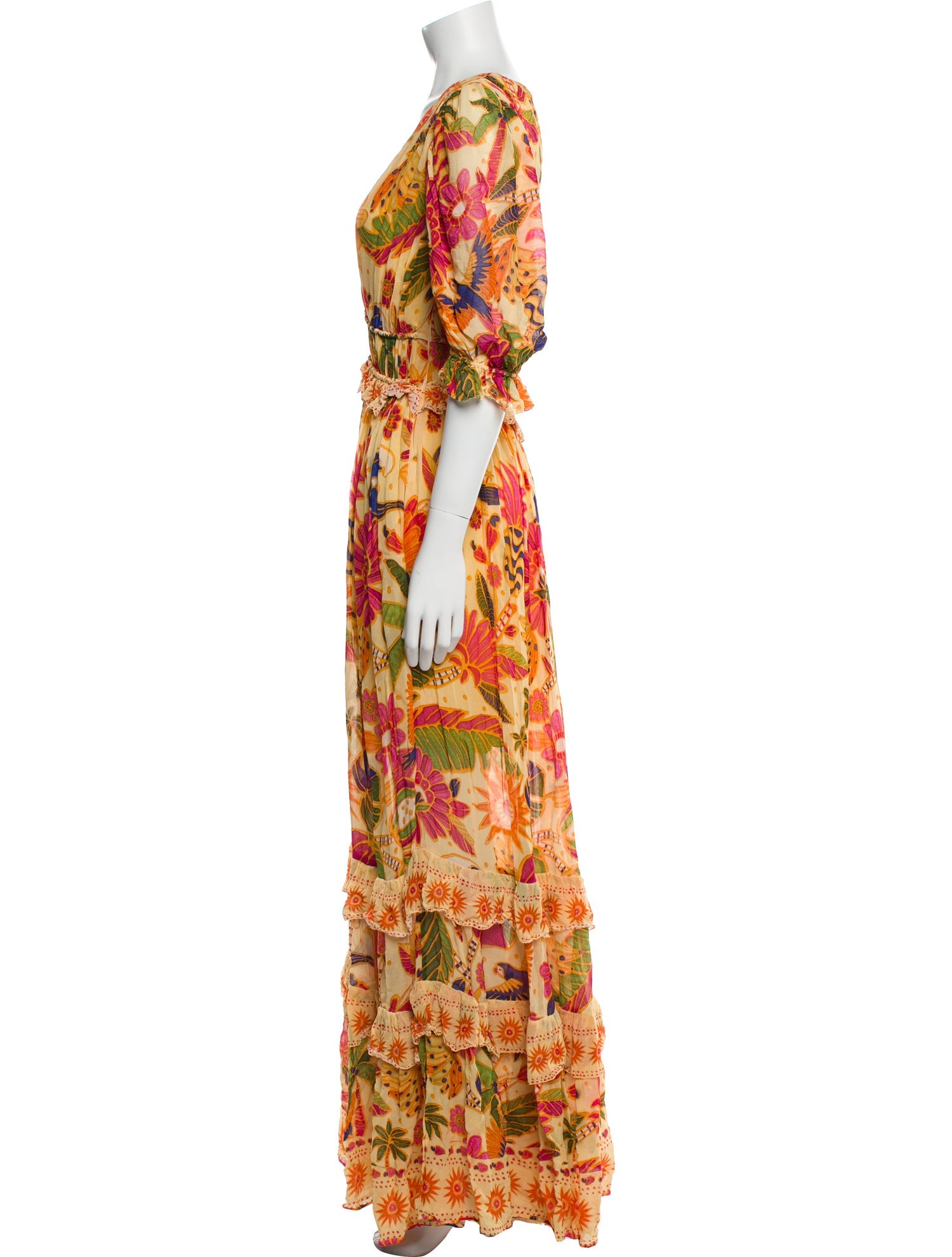Farm Rio Floral Print Long Dress