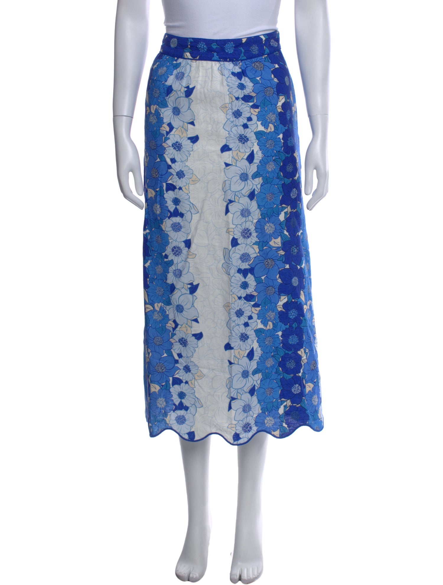 Farm Rio Linen Midi Length Skirt