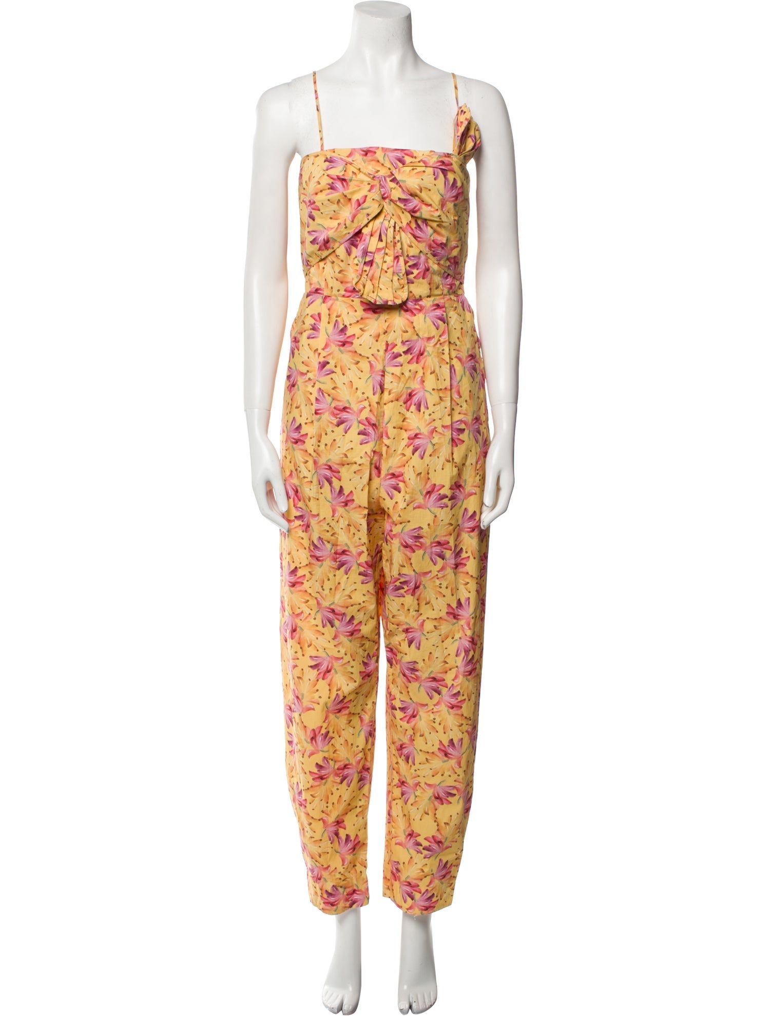 Farm Rio Floral Print Square Neckline Jumpsuit