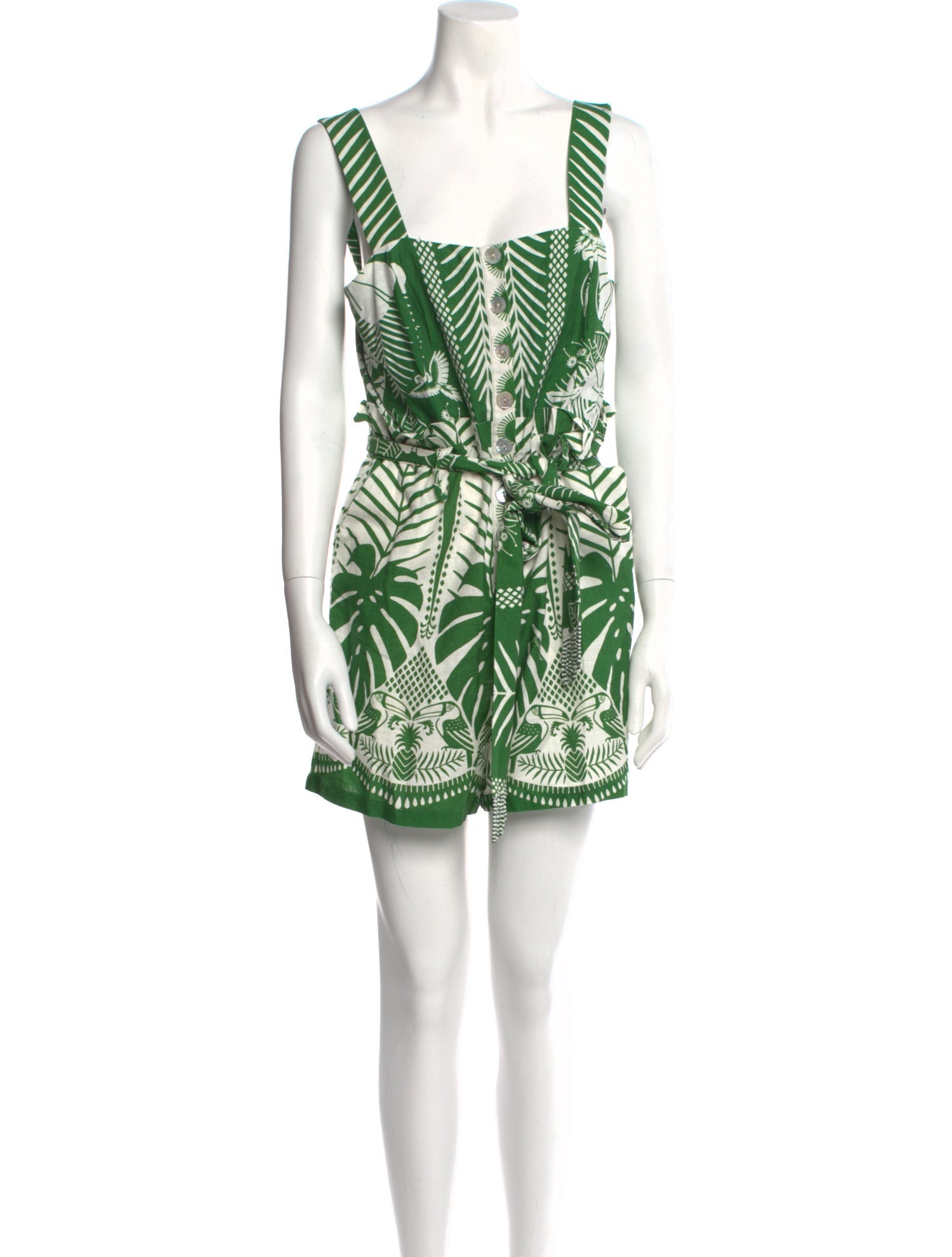 Farm Rio Printed Square Neckline Romper