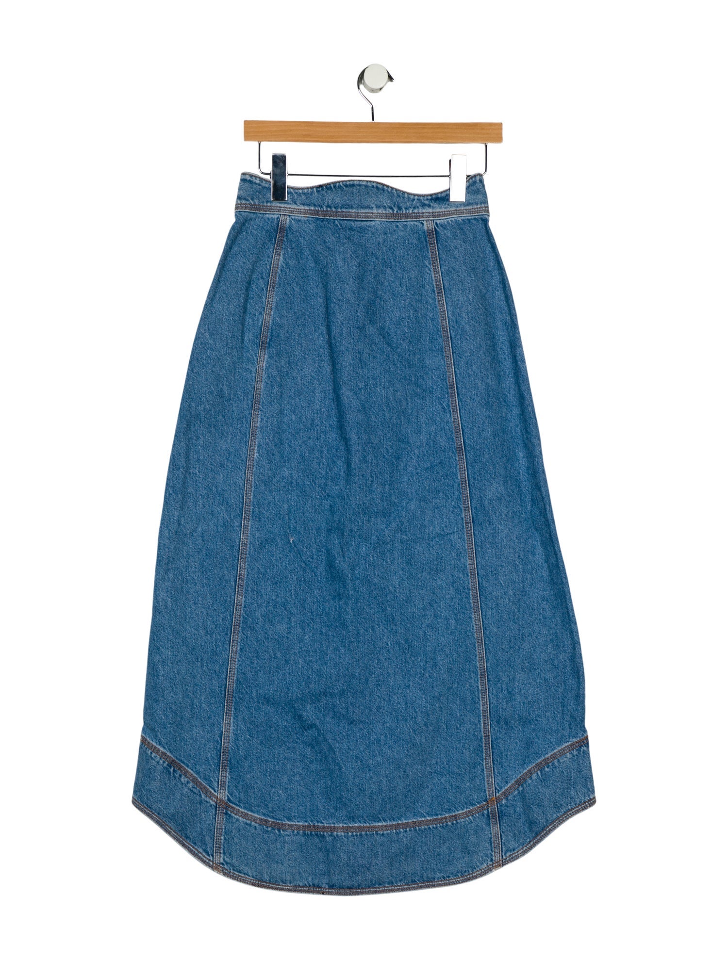 Farm Rio Scalloped Accent Midi Length Skirt