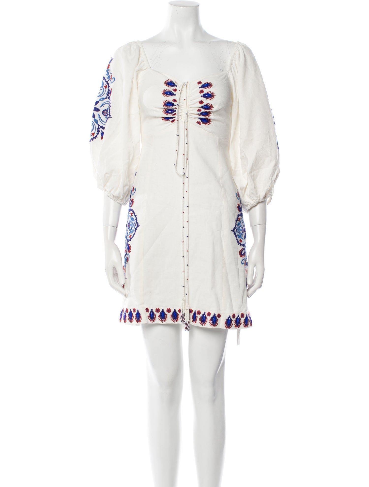 Farm Rio Square Neckline Mini Dress