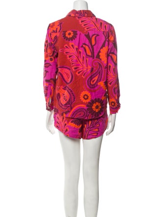 Farm Rio Linen Paisley Print Short Set