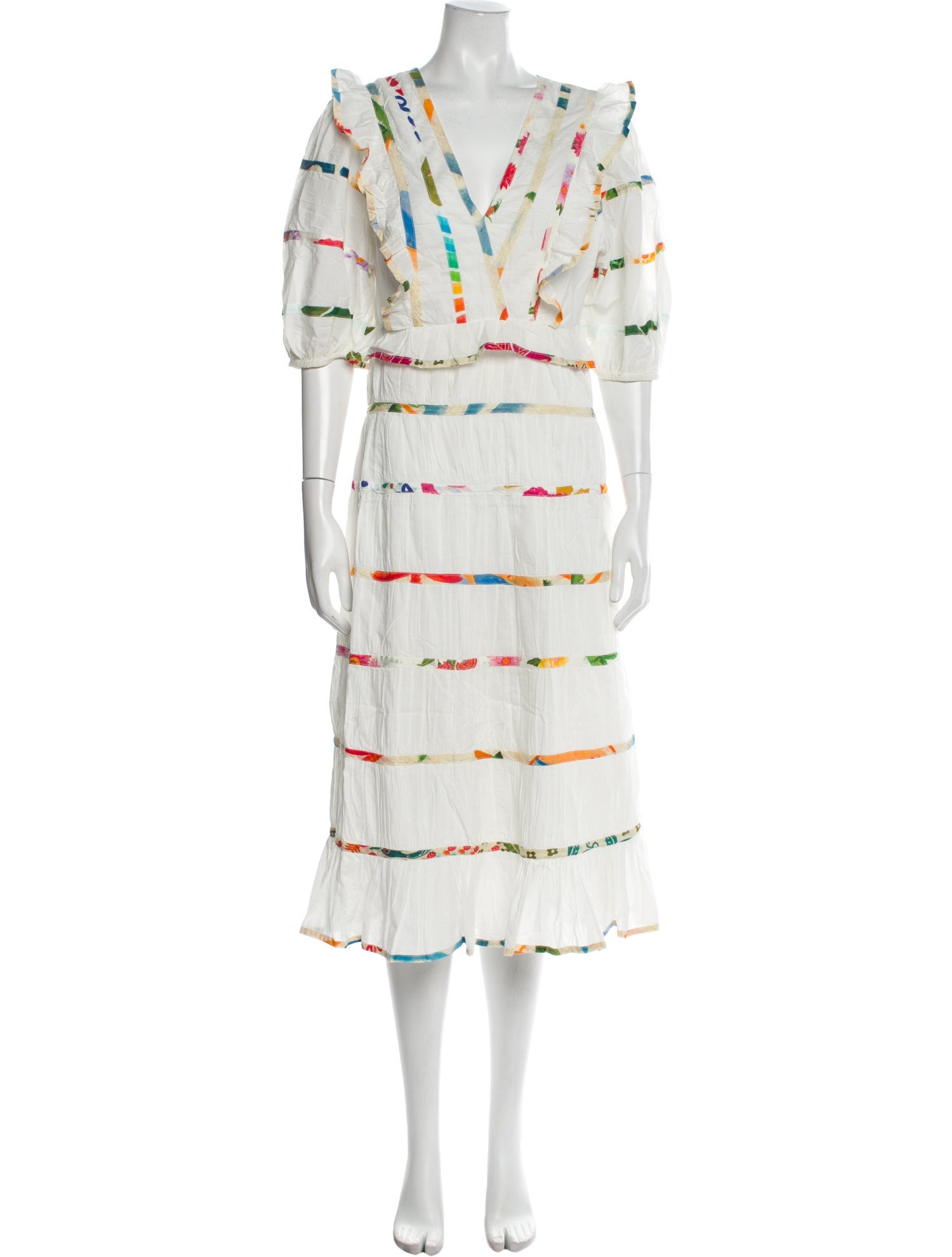 Farm Rio Striped Midi Length Dress