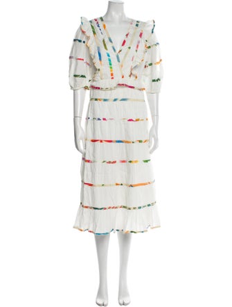 Farm Rio Striped Midi Length Dress