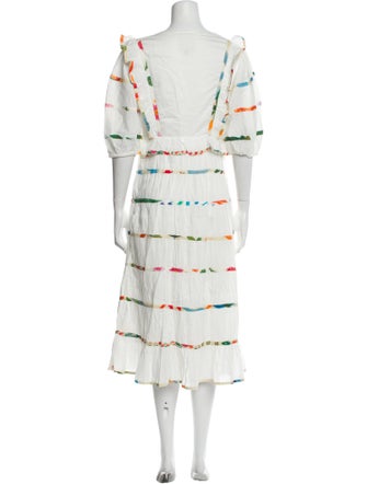 Farm Rio Striped Midi Length Dress