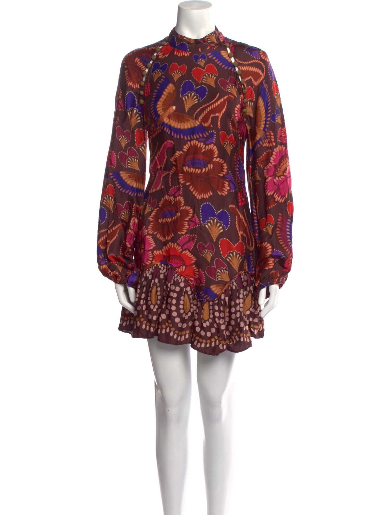 Farm Rio Floral Print Mini Dress