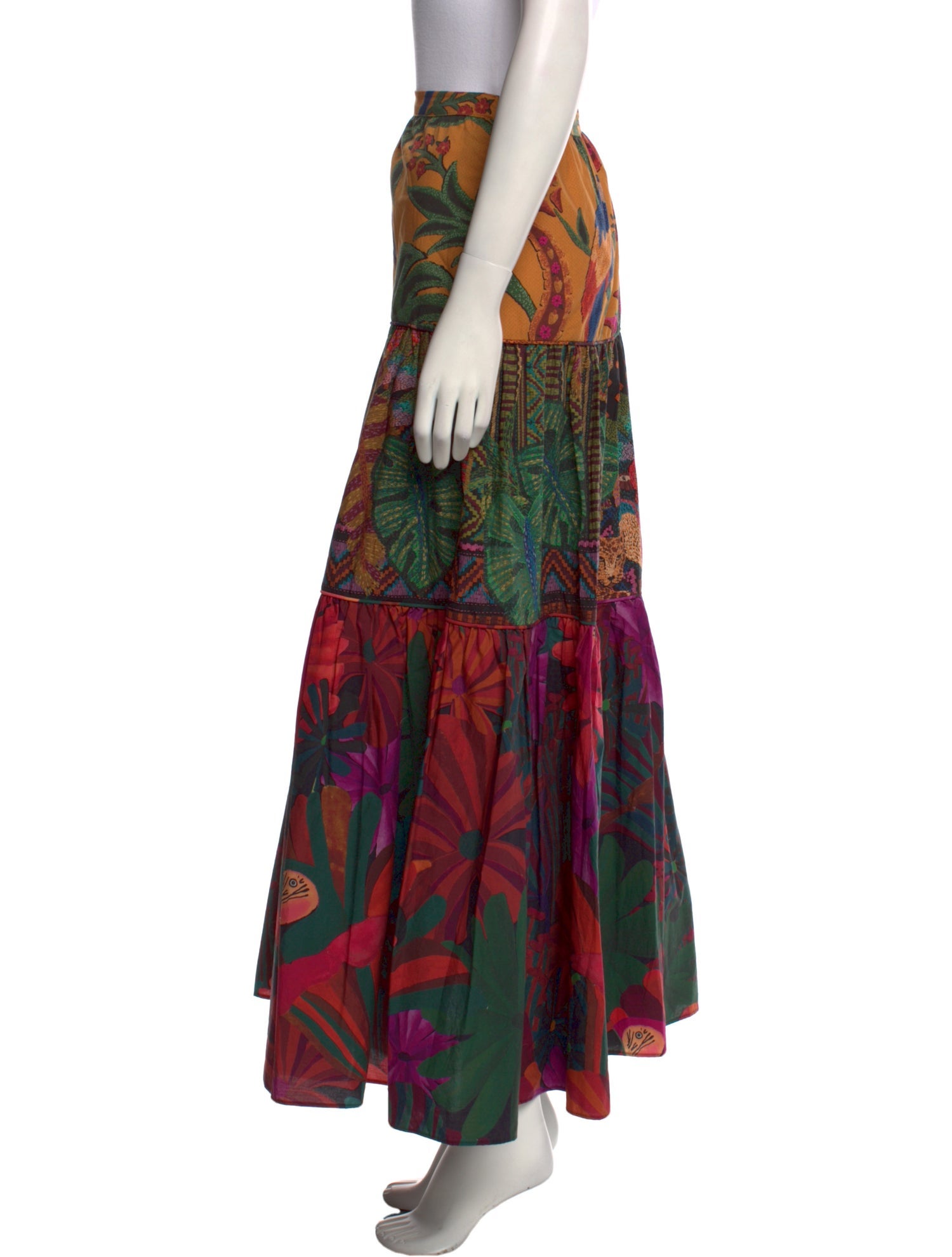 Farm Rio Floral Print Midi Length Skirt