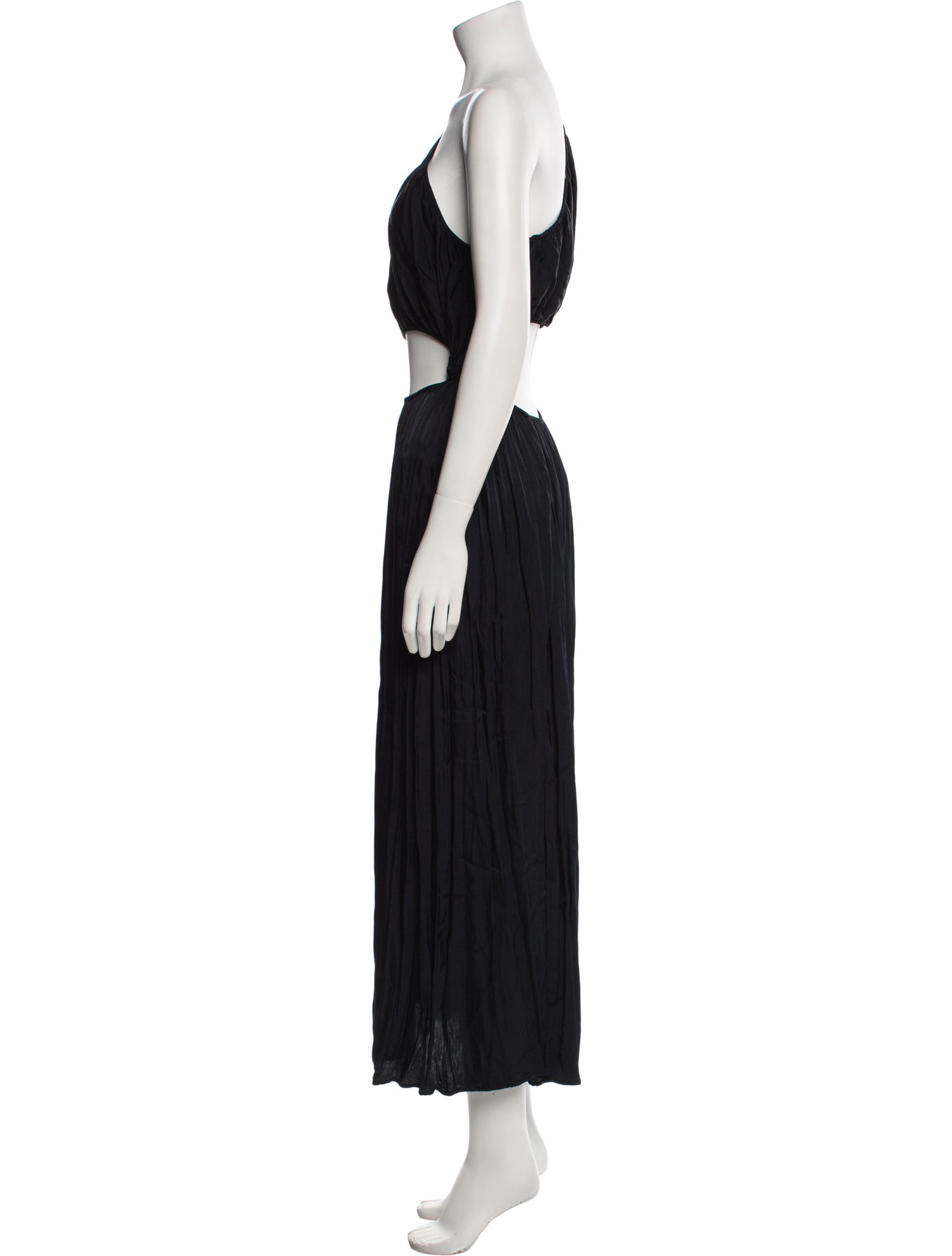 open lace back dress Farm Rio Golden Foliage One-Shoulder Maxi Dress