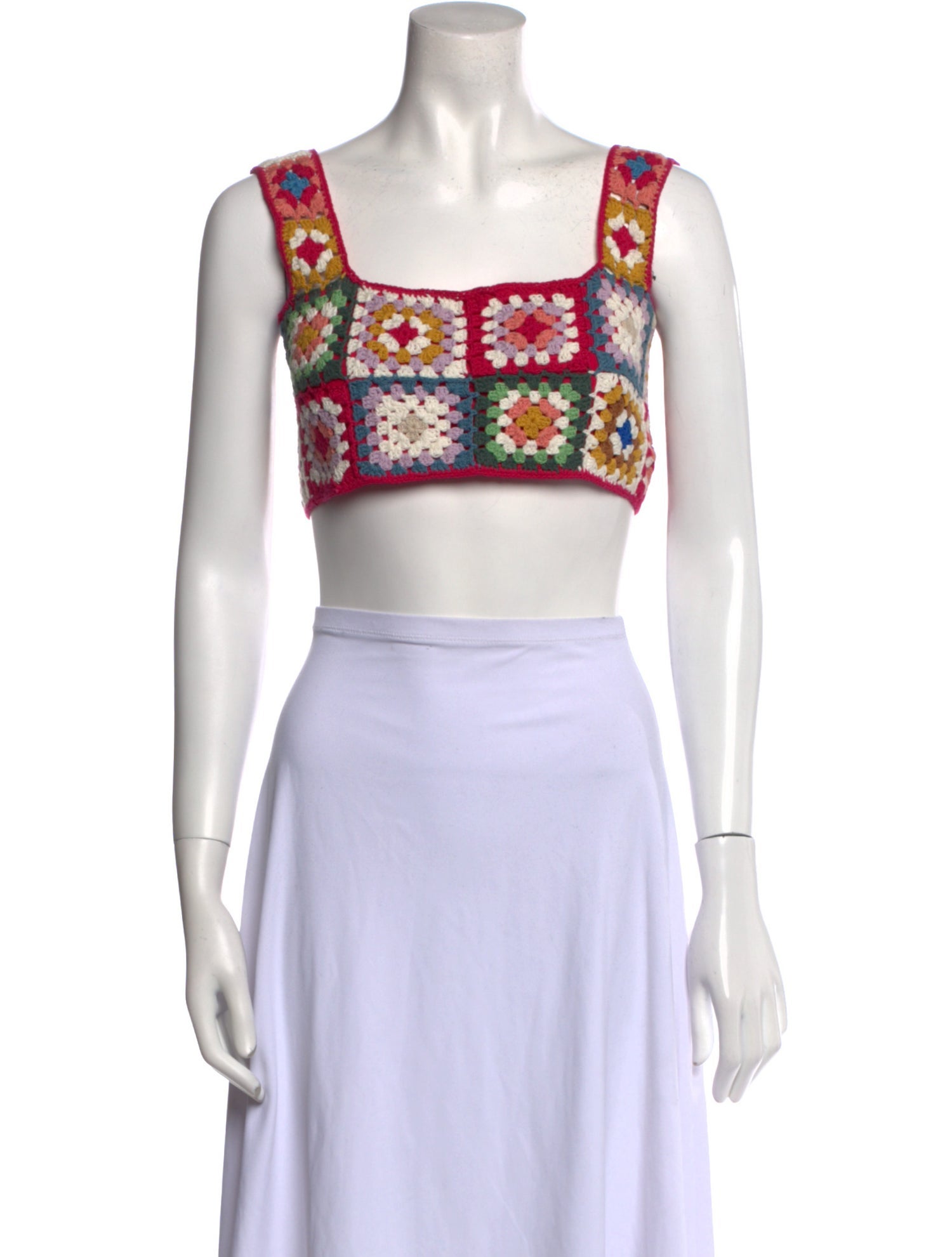 Farm Rio Printed Square Neckline Crop Top