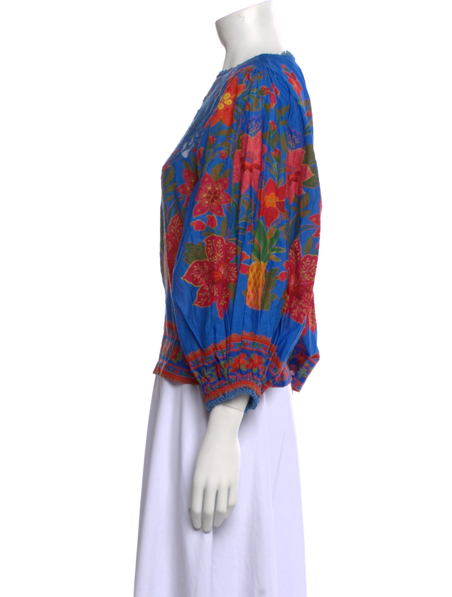 Farm Rio Printed Bateau Neckline Blouse