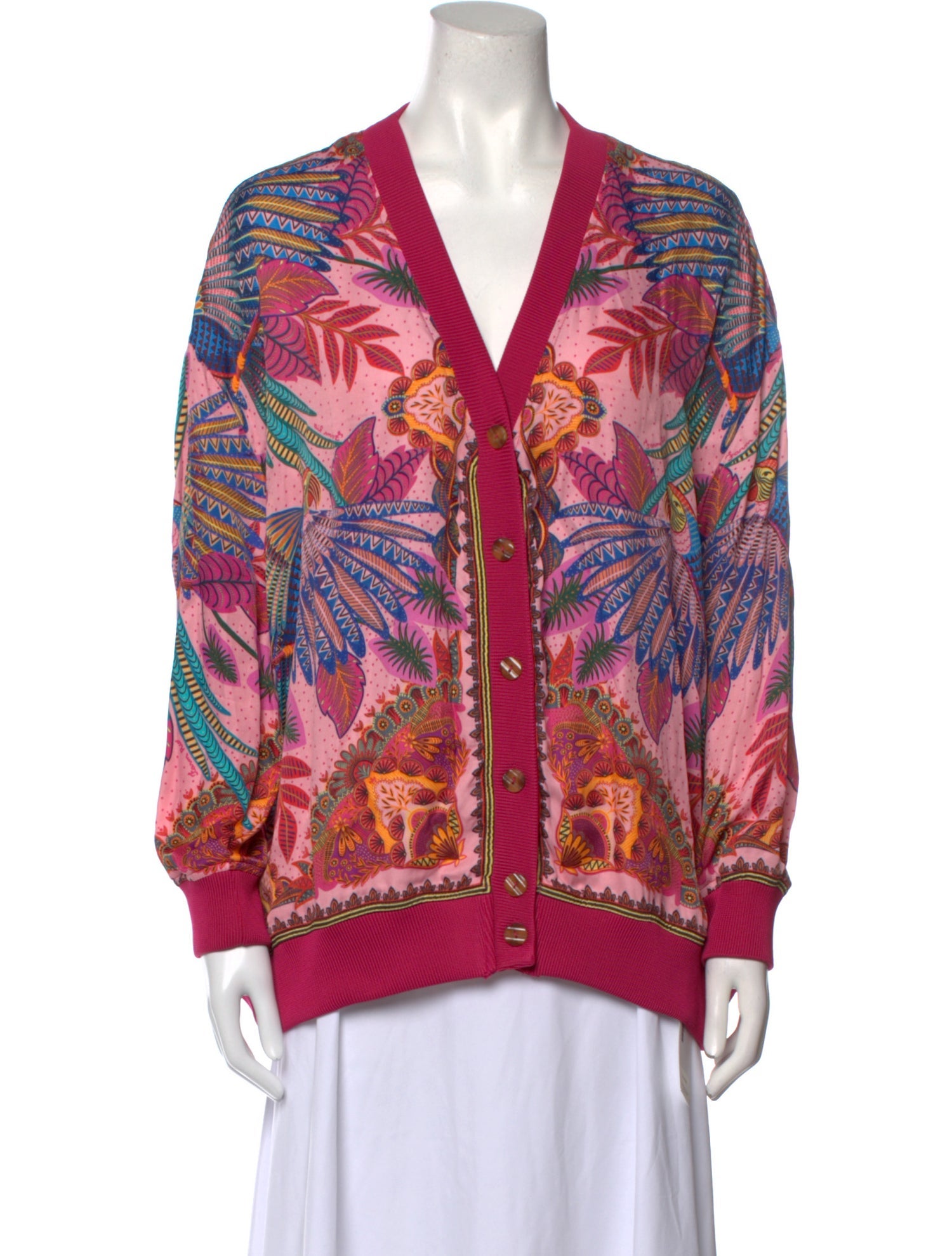 Farm Rio Printed V-Neck Blouse