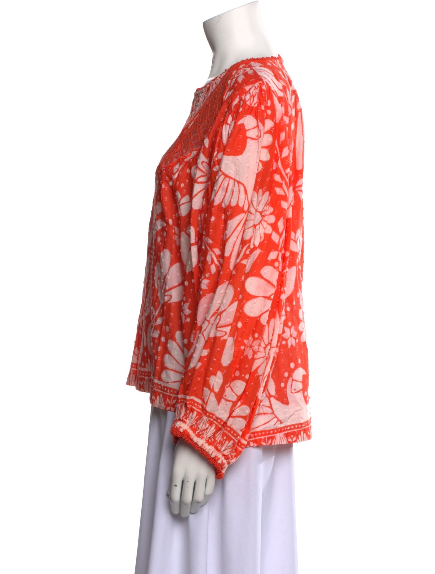 Farm Rio Floral Print Bateau Neckline Blouse