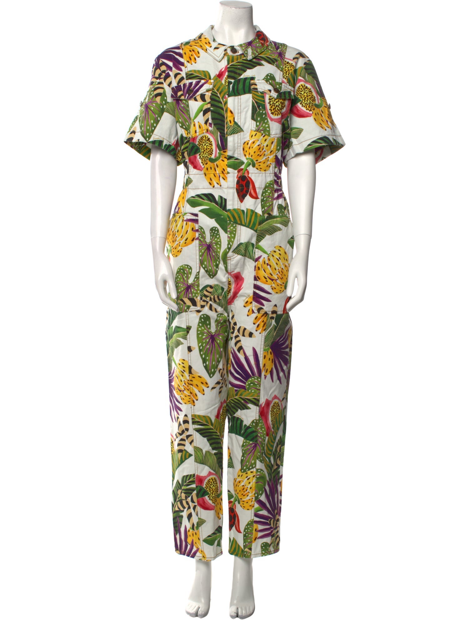 Farm Rio Printed Crew Neck Jumpsuit