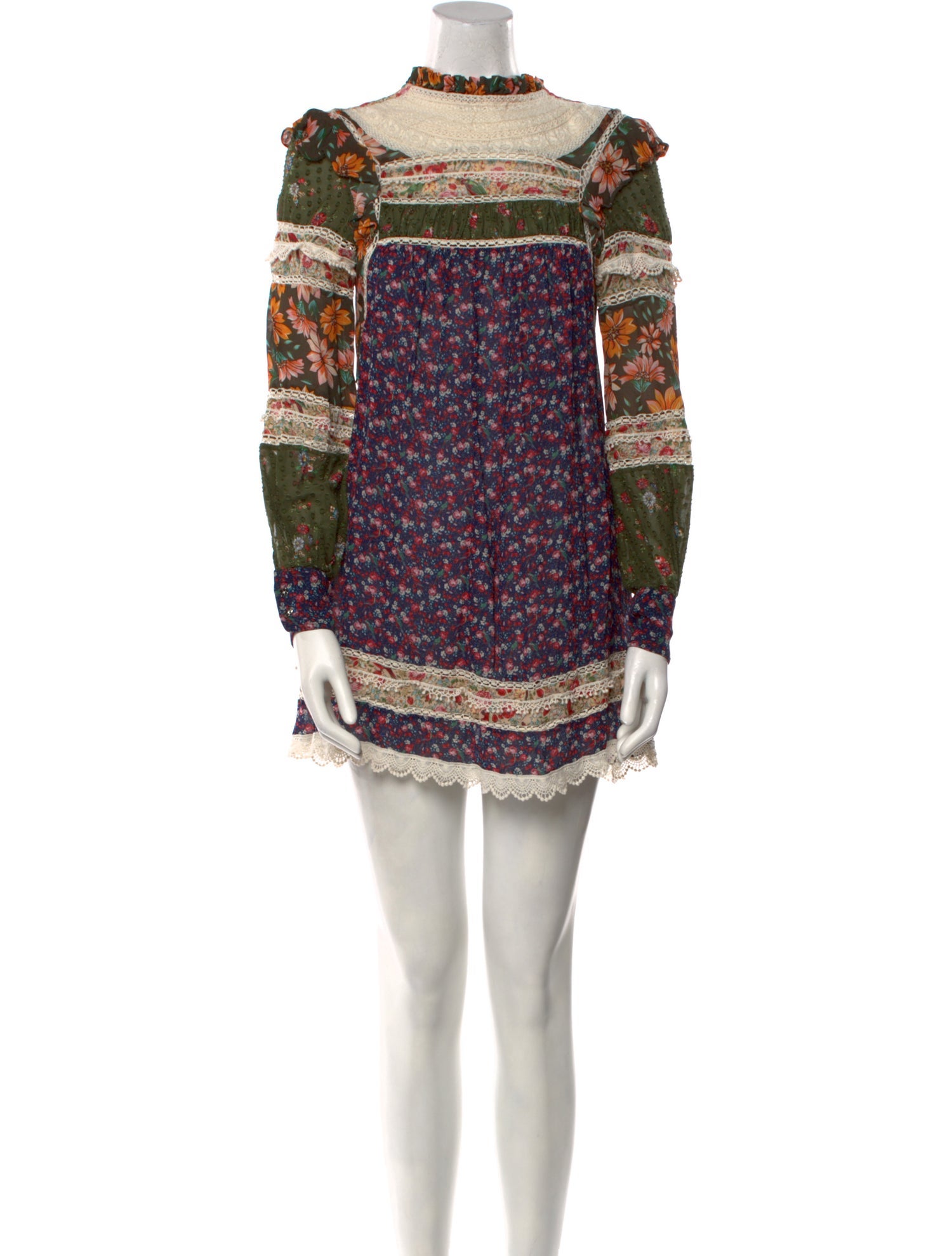 Farm Rio Floral Print Mini Dress