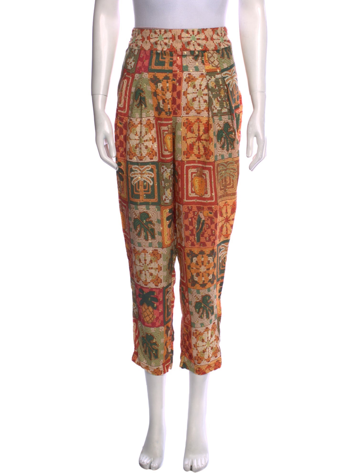 Farm Rio Silk Skinny Leg Pants