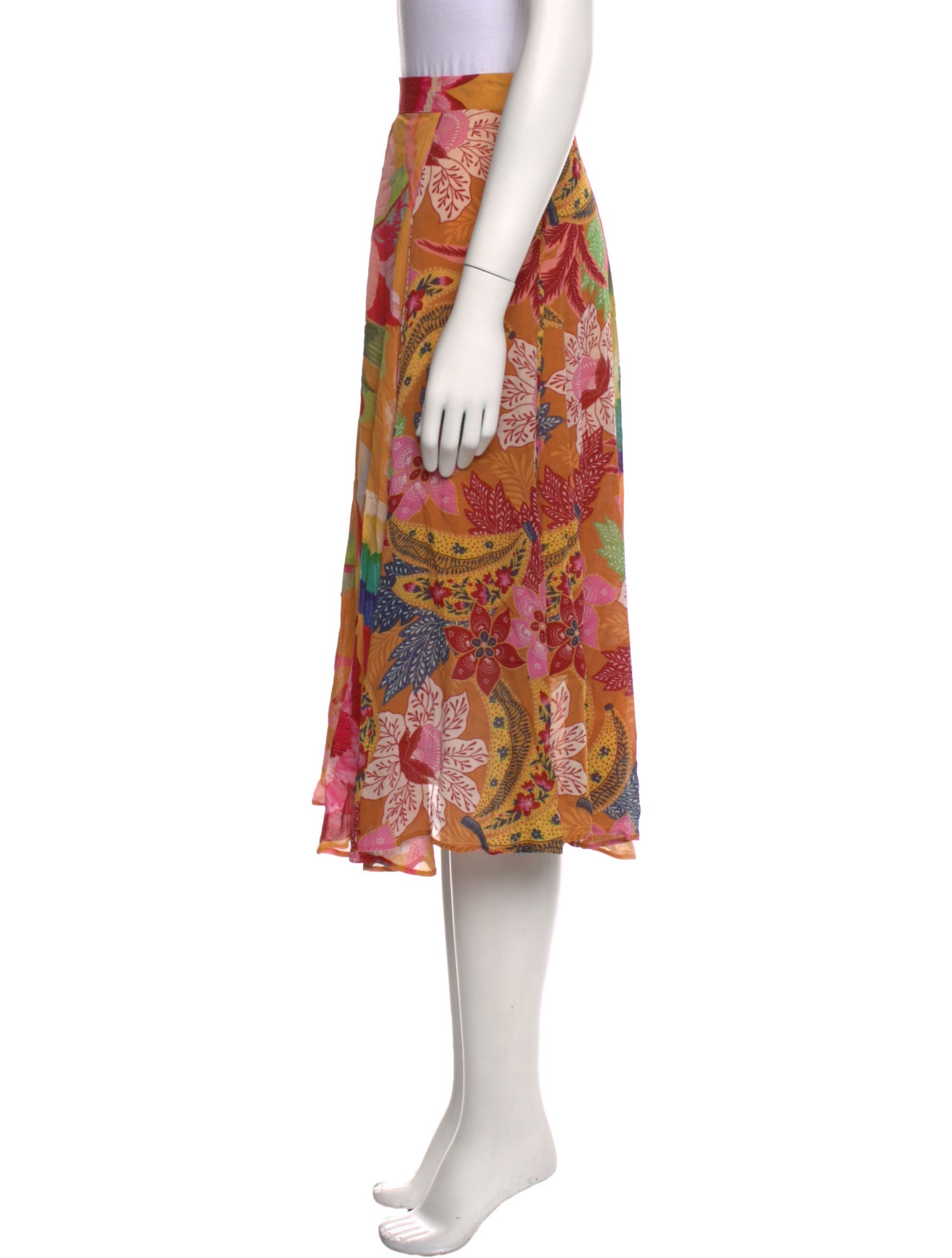 Farm Rio Floral Print Midi Length Skirt