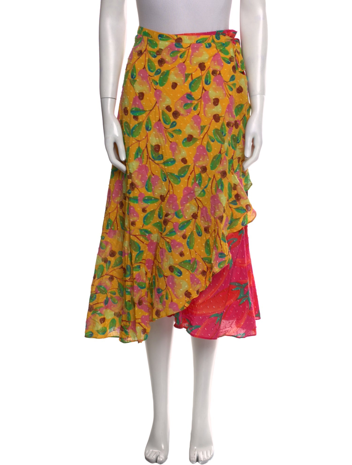 Farm Rio Floral Print Midi Length Skirt