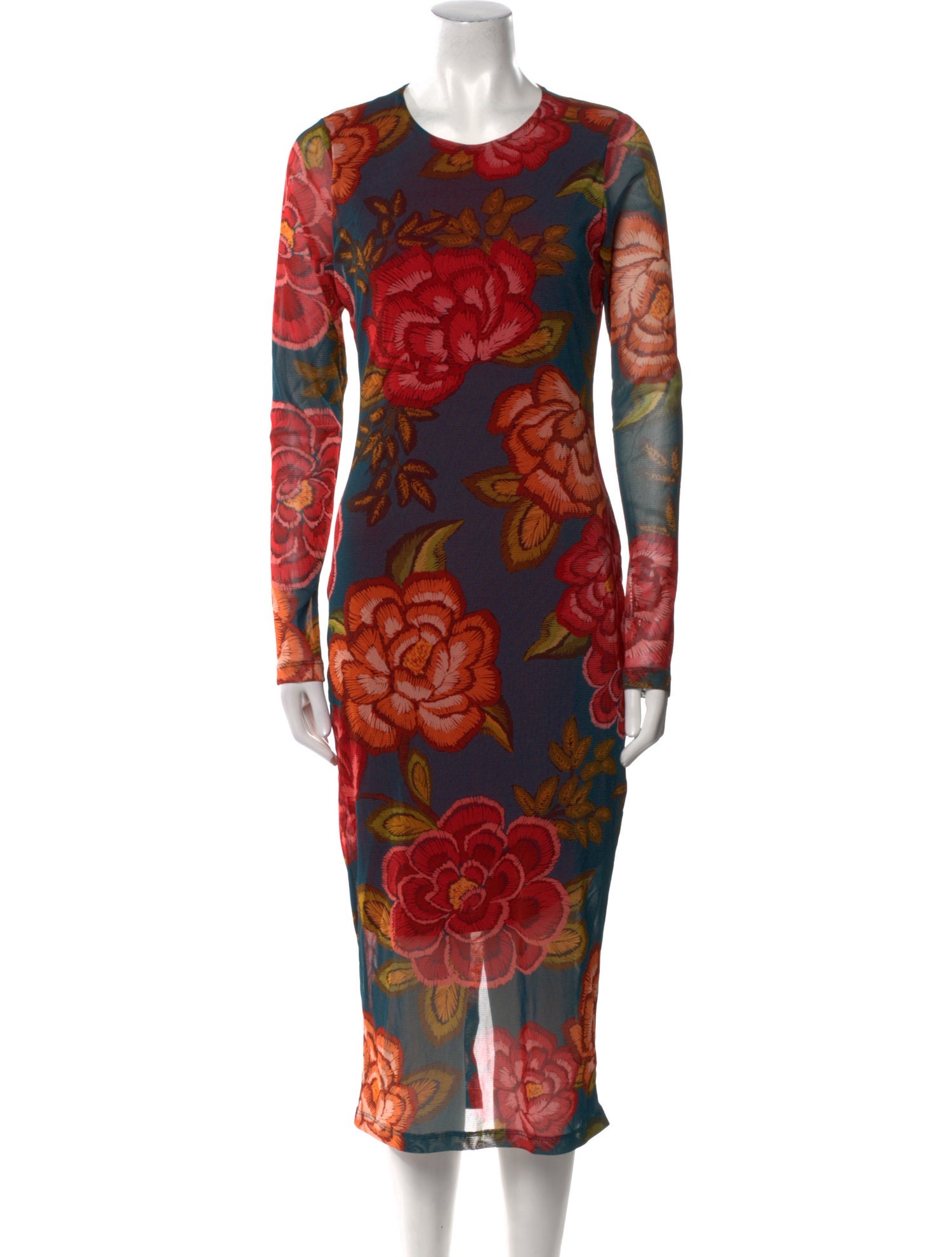 Farm Rio for Anthropologie Floral Print Midi Length Dress