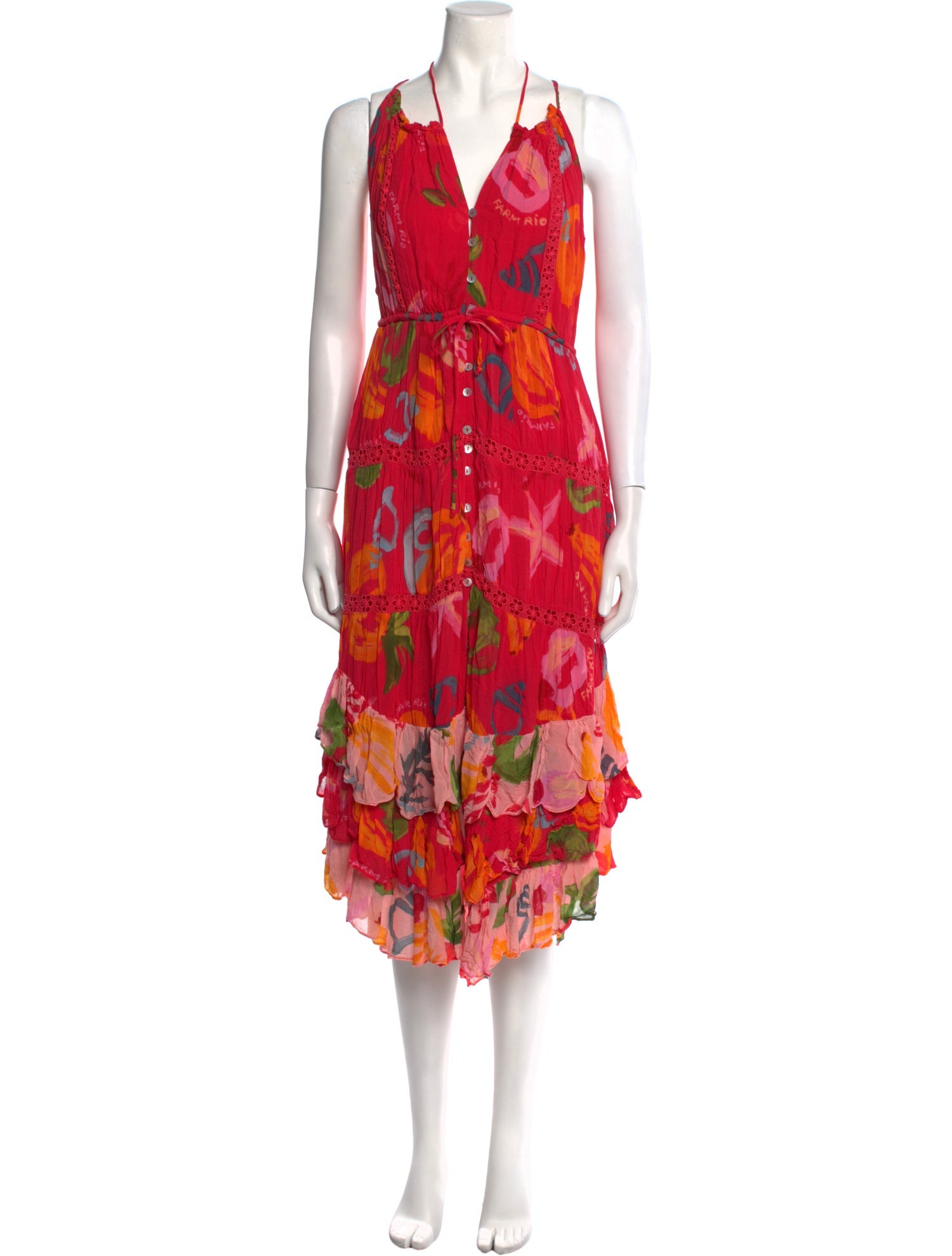 Farm Rio Floral Print Long Dress