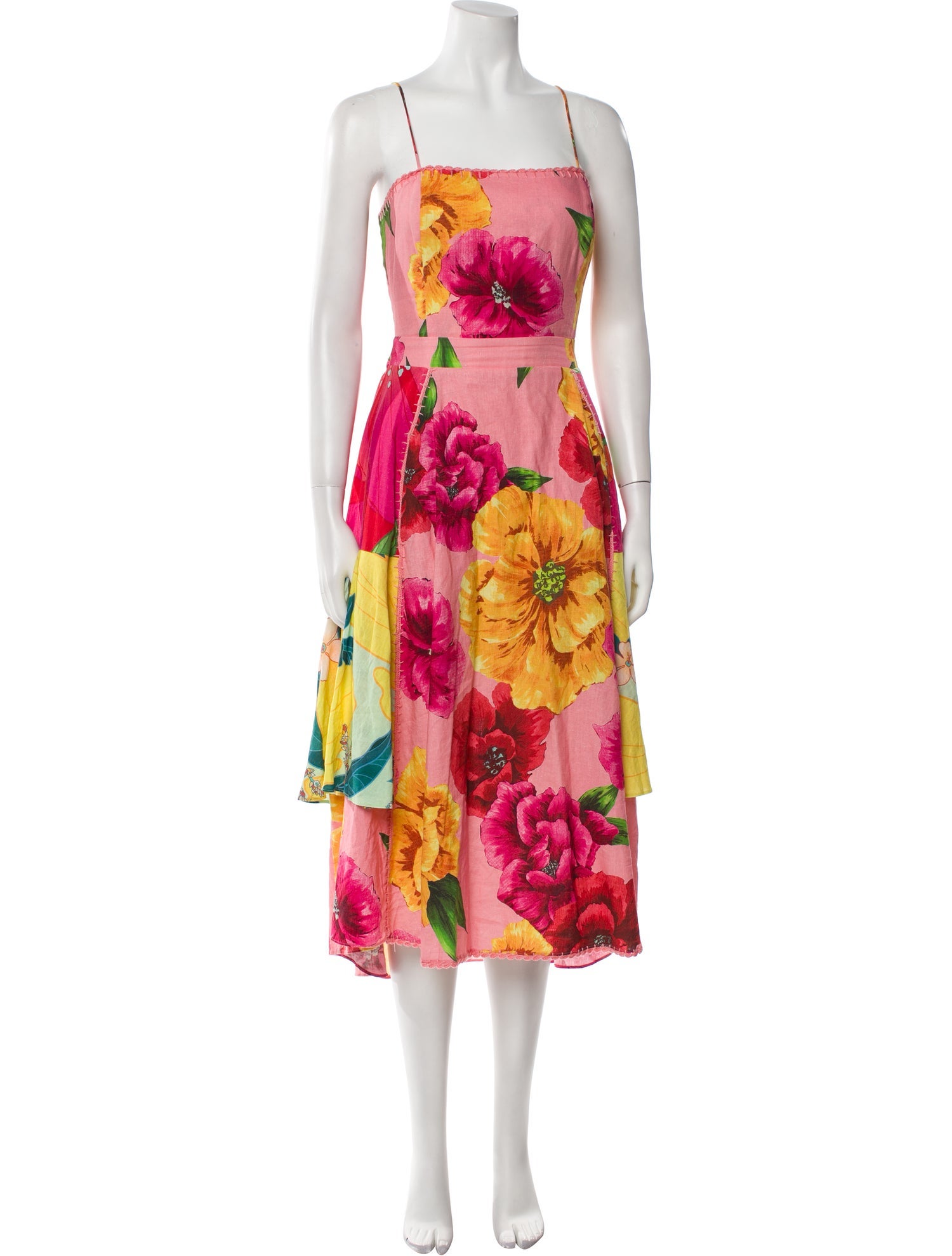 Farm Rio Floral Print Midi Length Dress