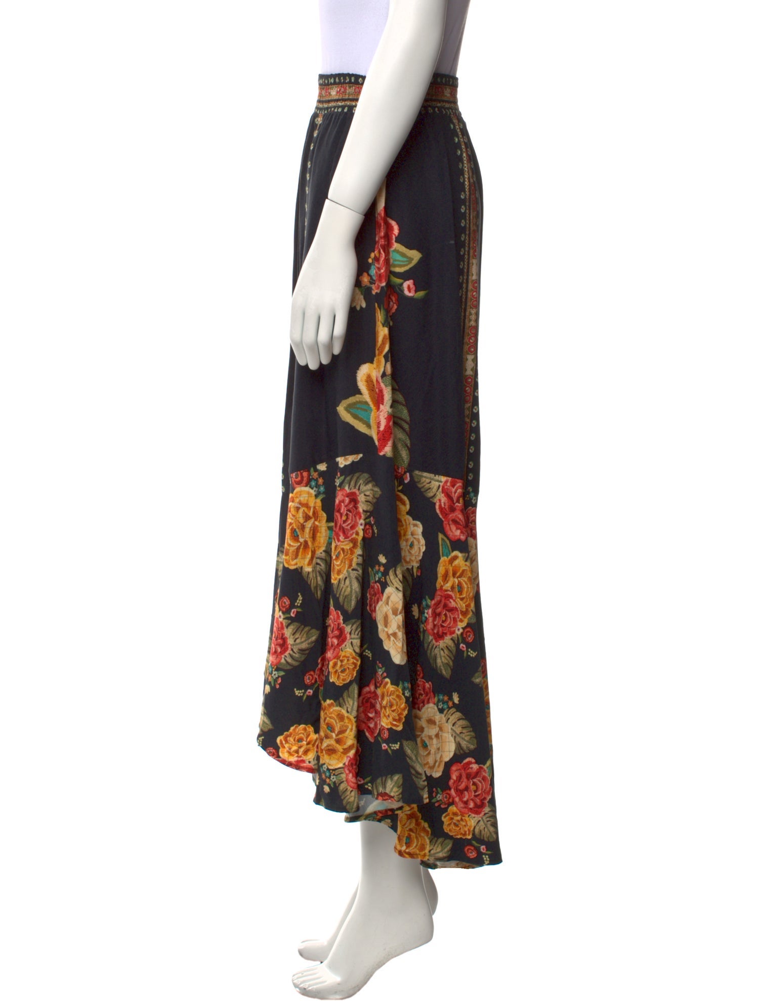 Farm Rio Floral Print Midi Length Skirt