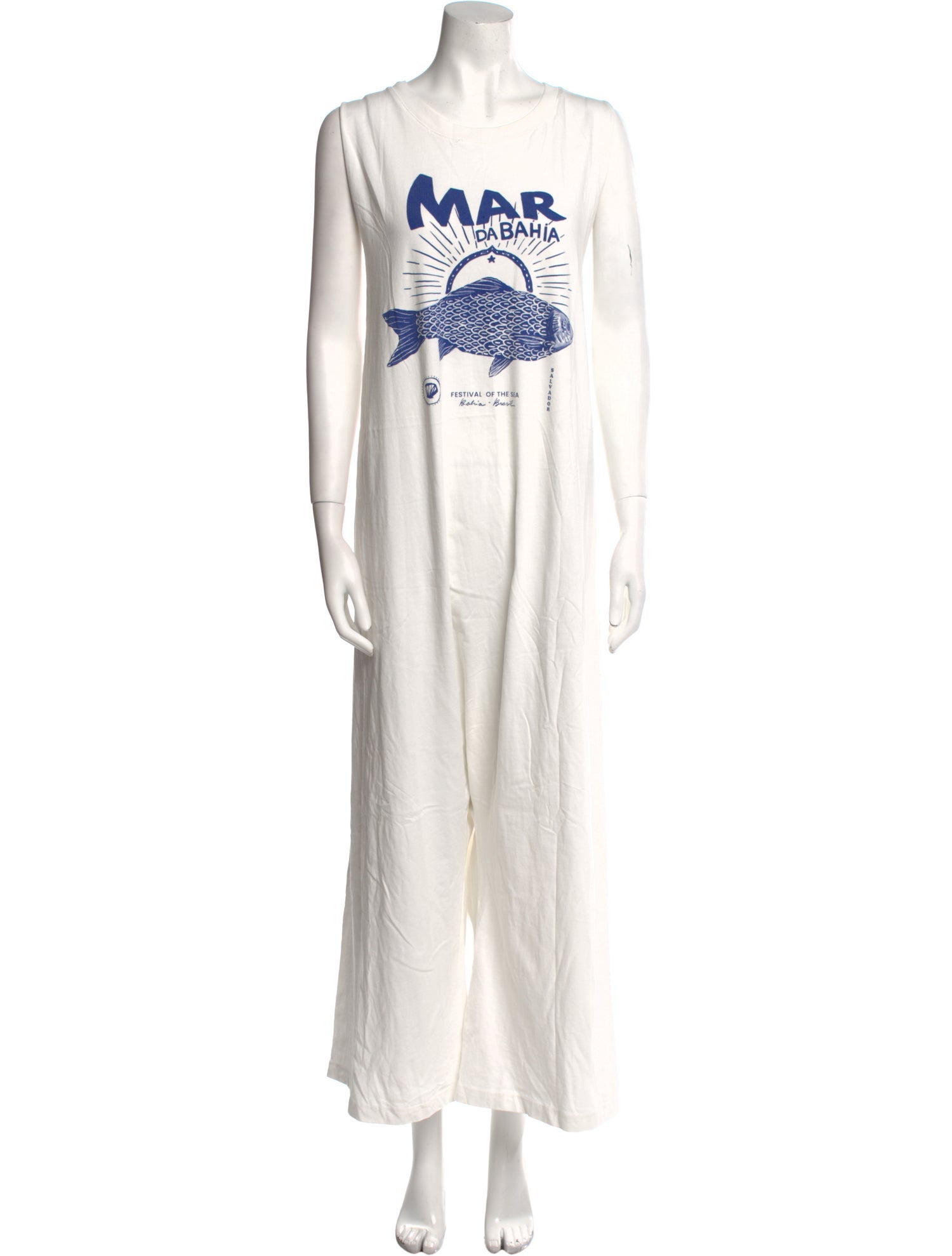 Farm Rio Graphic Print Crew Neck Jumpsuit