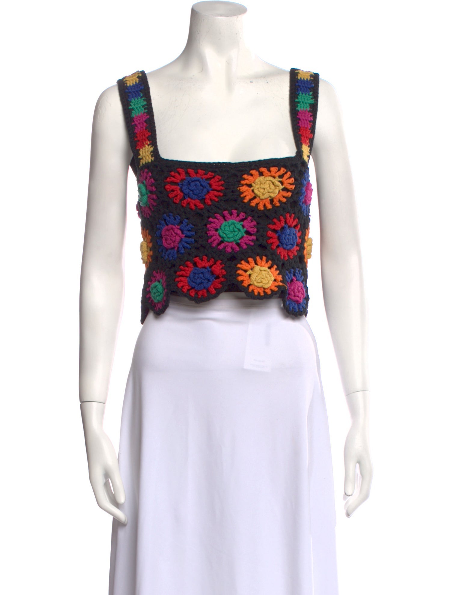 Farm Rio Floral Print Square Neckline Crop Top