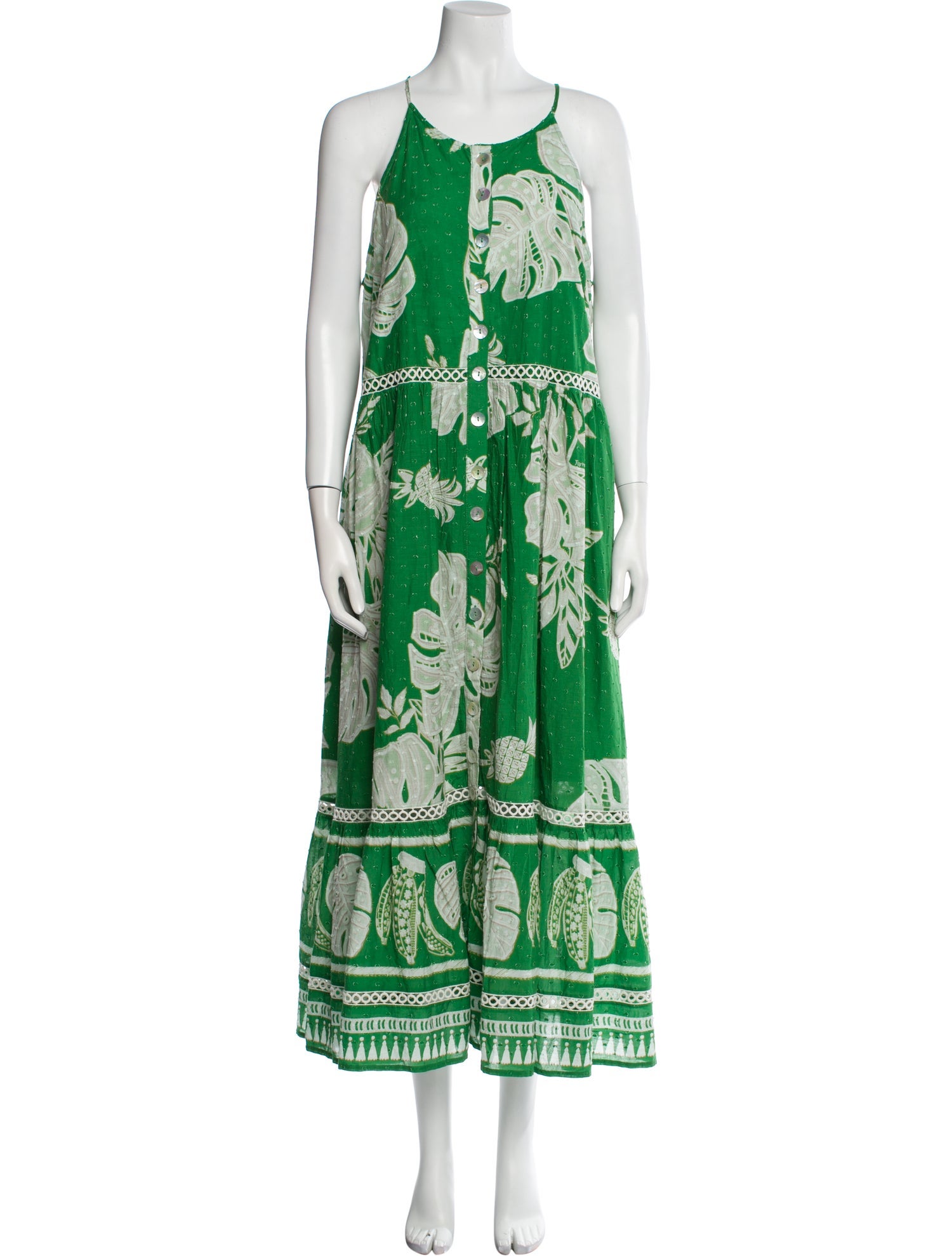 Farm Rio Printed Long Dress w/ Tags - Green Dresses, Clothing - WFARM69180  | The RealReal