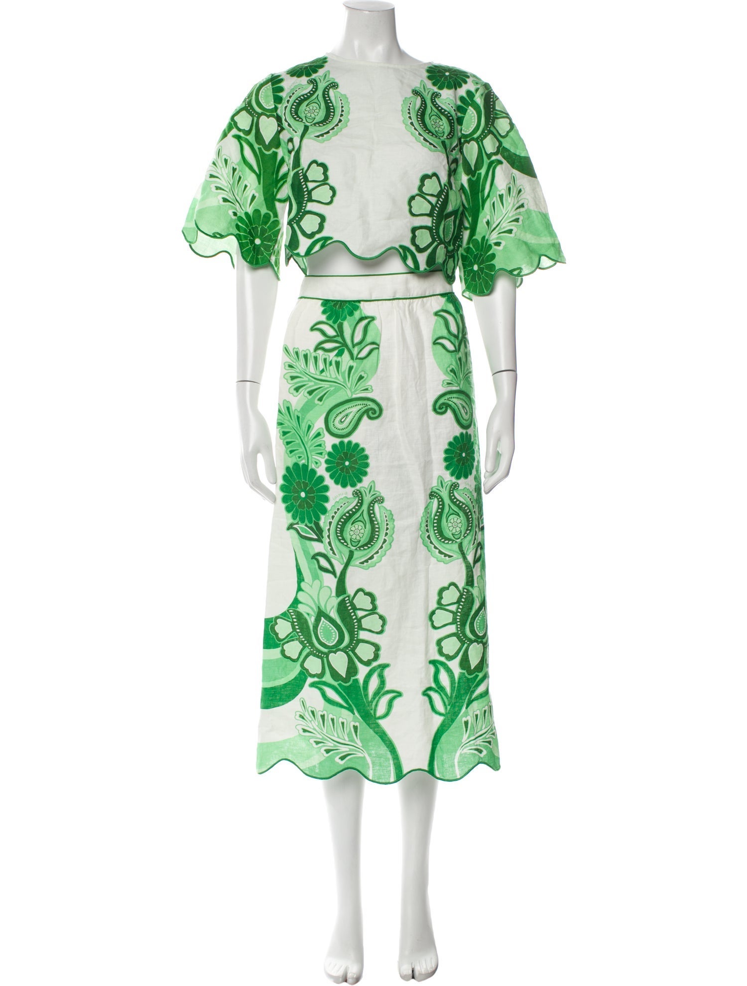 Farm Rio Linen Floral Print Skirt Set w/ Tags