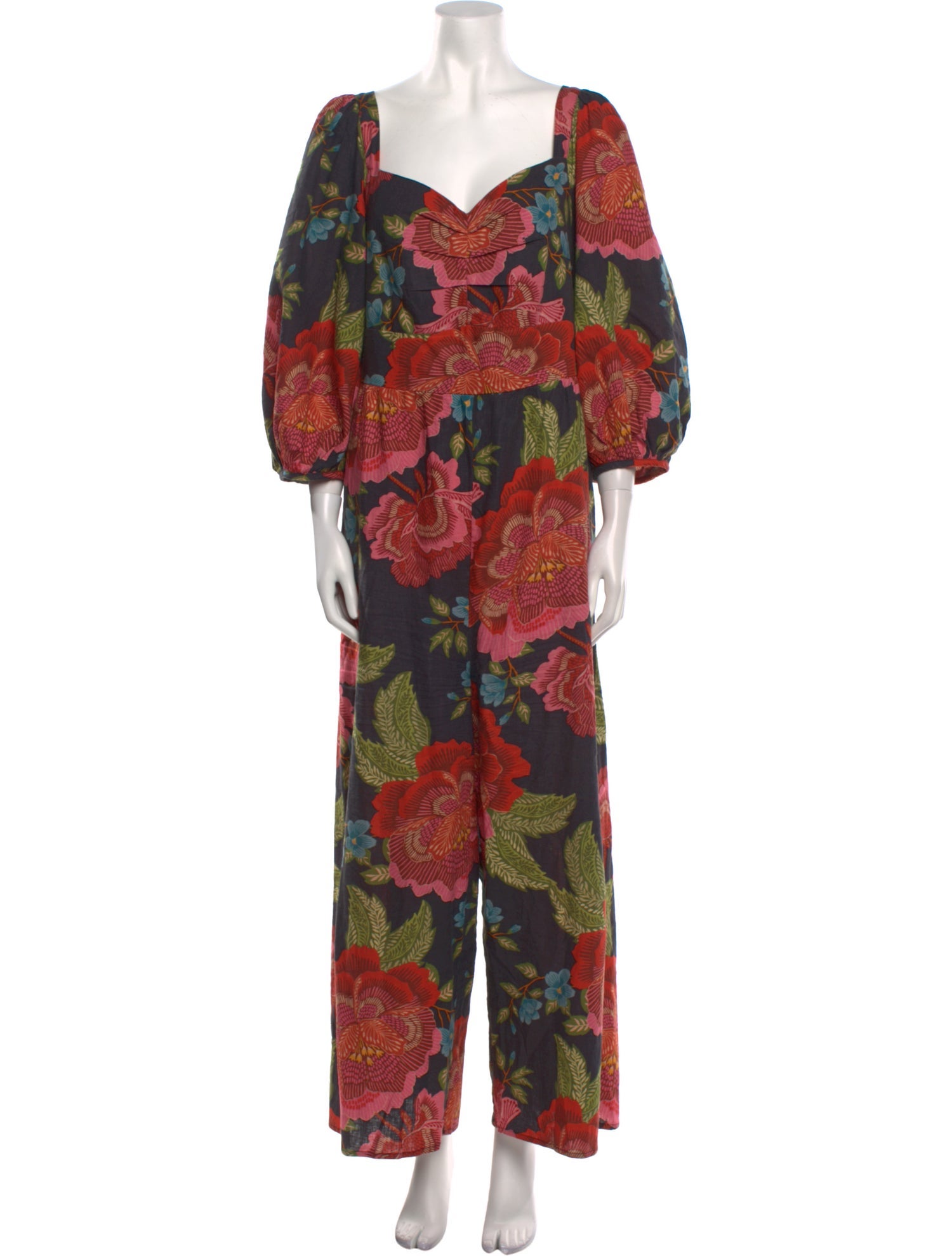 Farm Rio Floral Print V-Neck Jumpsuit