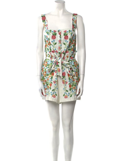 Farm Rio Floral Print Square Neckline Romper