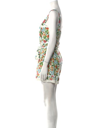 Farm Rio Floral Print Square Neckline Romper