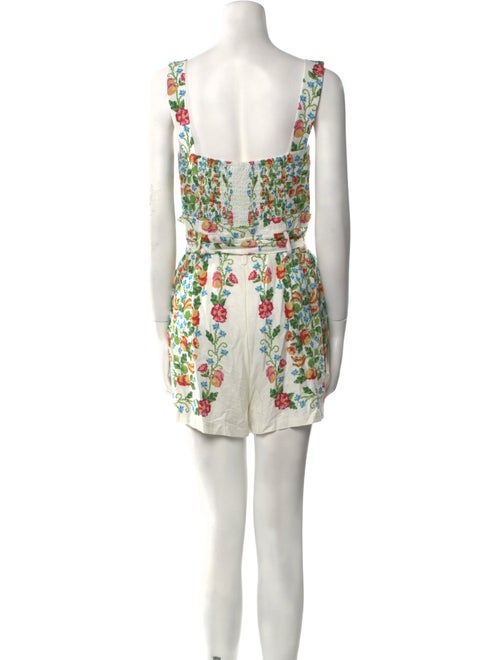 Farm Rio Floral Print Square Neckline Romper