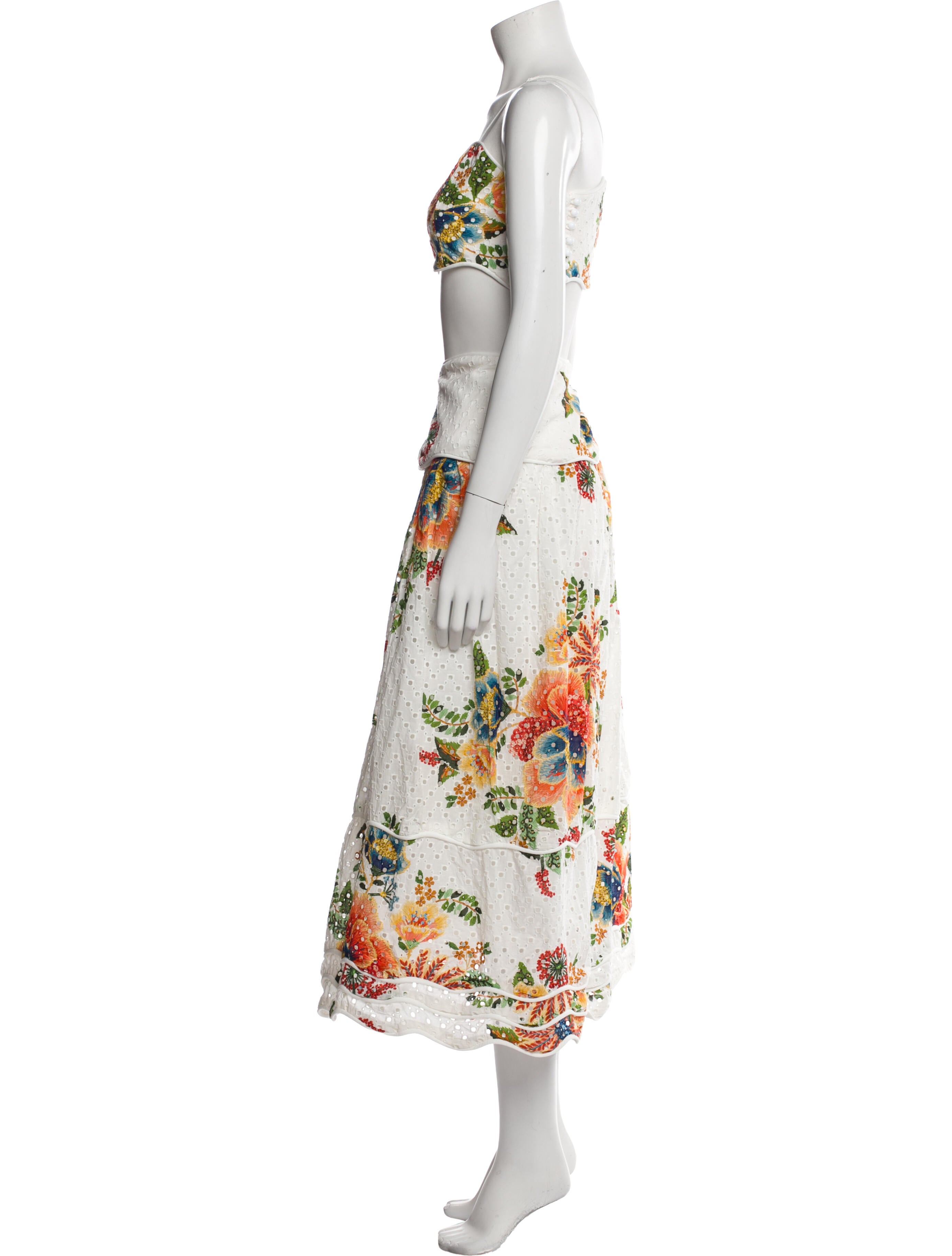 Farm Rio Floral Print Embroidered Accent Dress Set