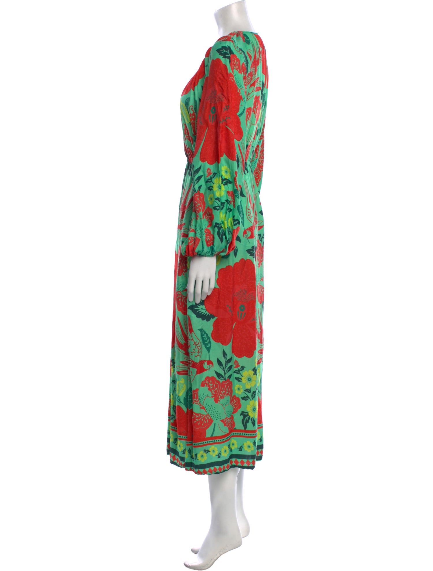 Farm Rio Floral Print Long Dress