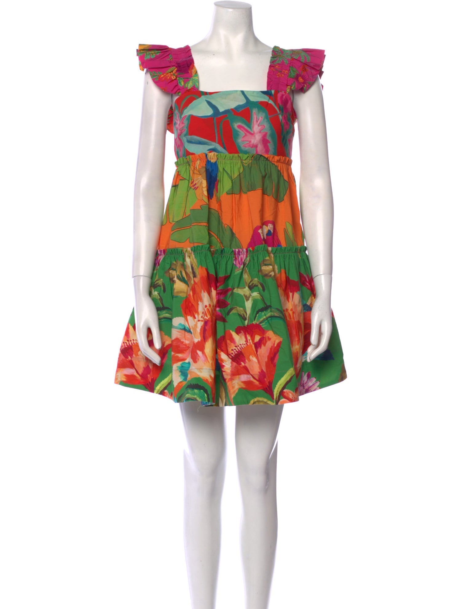 Farm Rio Floral Print Mini Dress