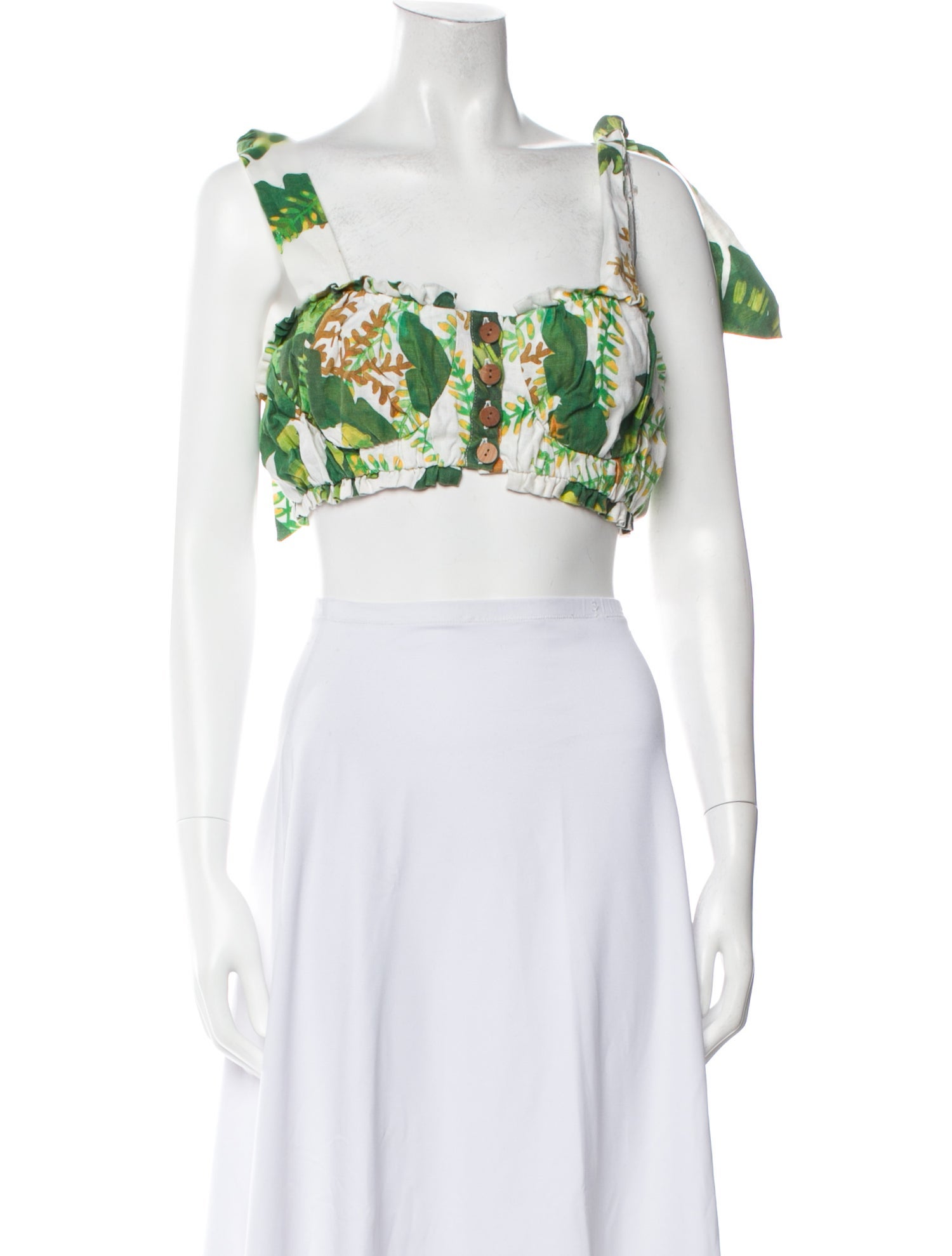 Farm Rio Linen Printed Crop Top