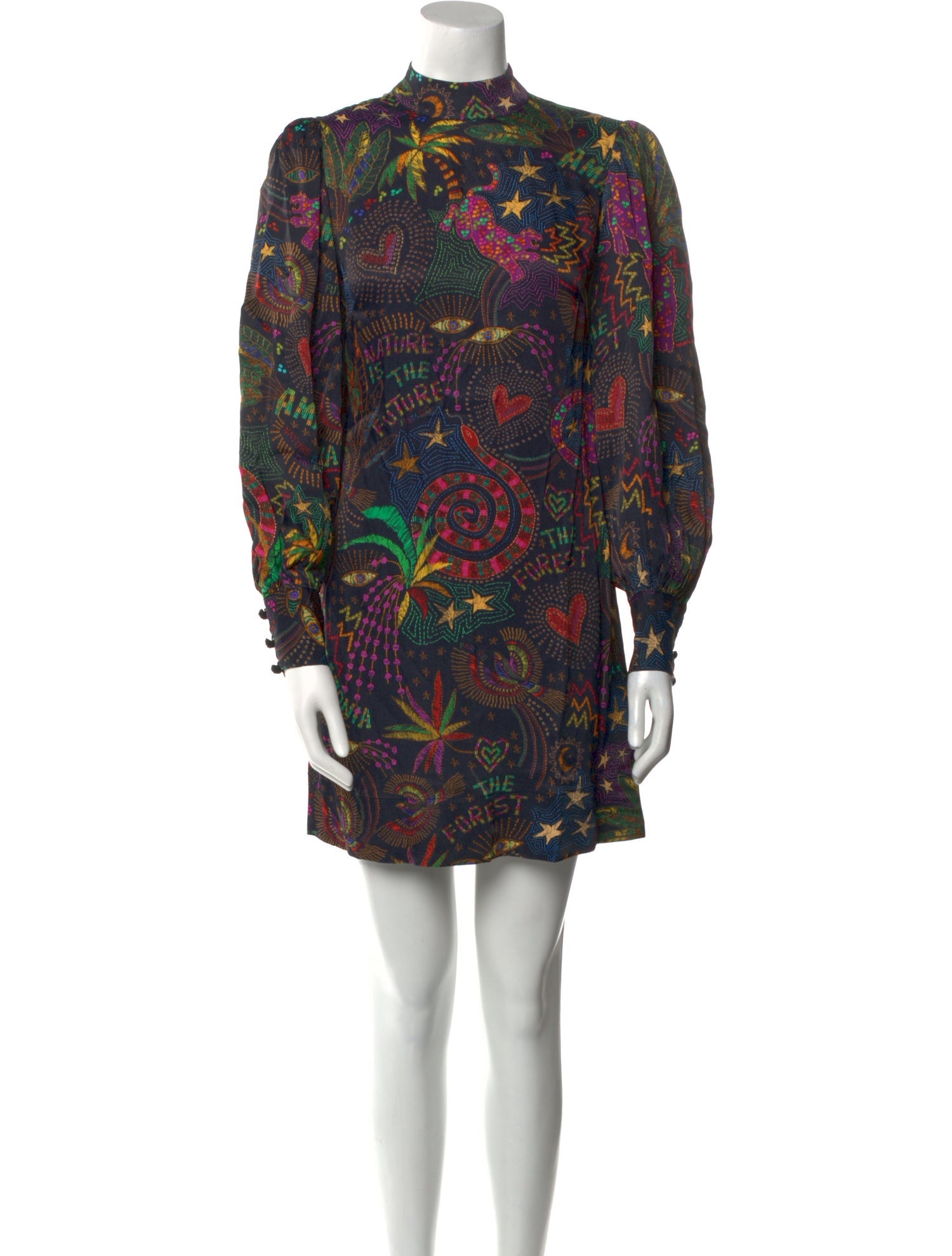 Farm Rio Printed Mini Dress - Green Dresses, Clothing